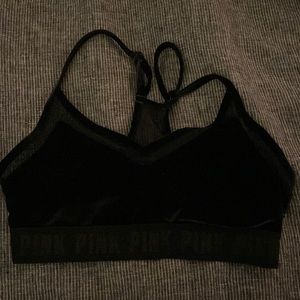 Black velvet PINK bralette